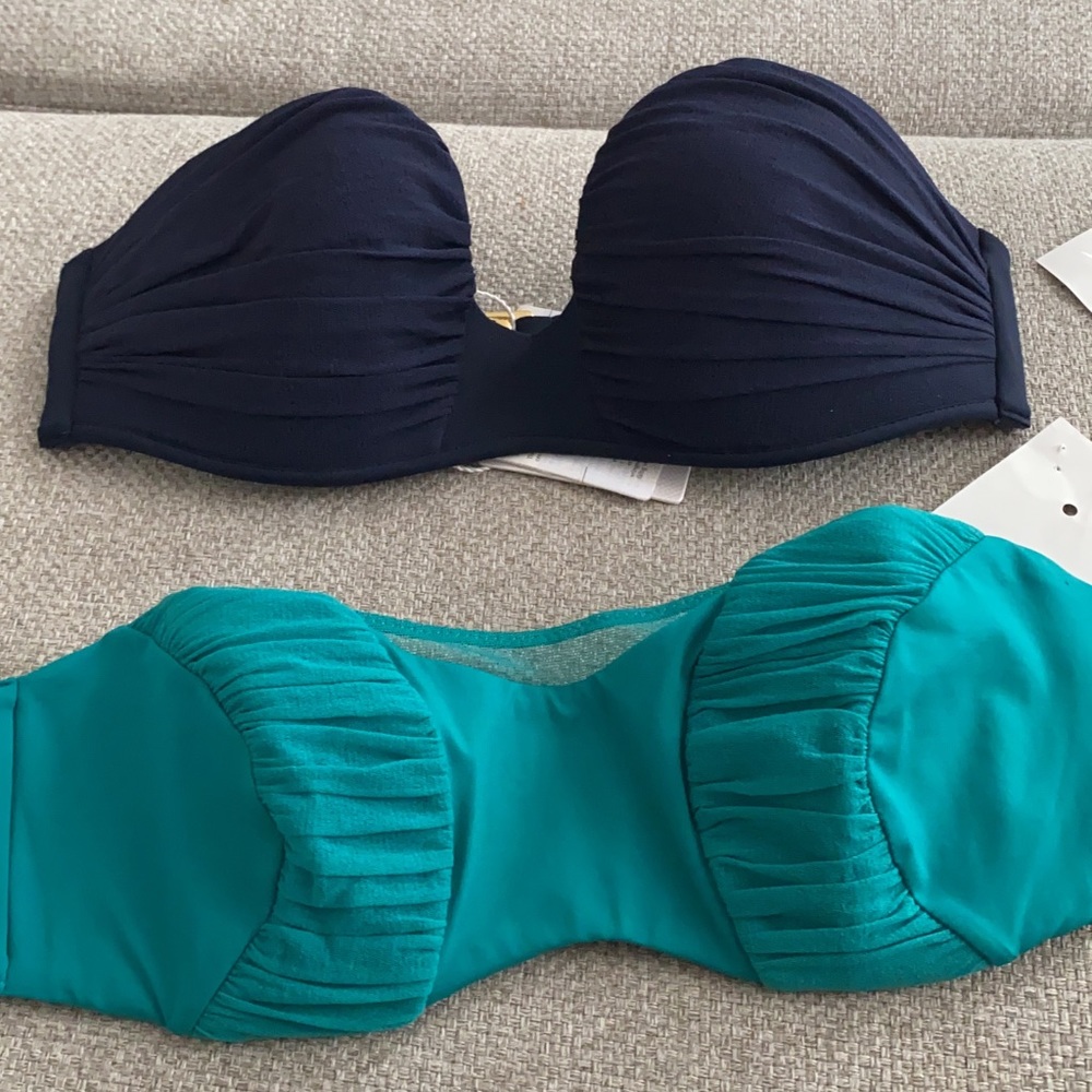 La perla dark navy bathing suit bikini top